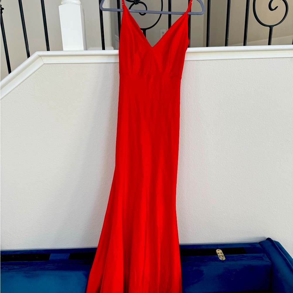 Red Satin full length dress